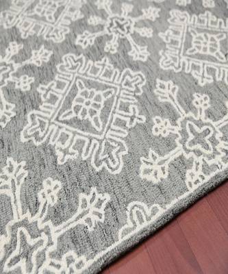 Gray Steel Wool Boston 4x6 Feet  Hand-Tufted by Saraswati Global 4