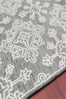 Gray Steel Wool Boston 4x6 Feet  Hand-Tufted by Saraswati Global