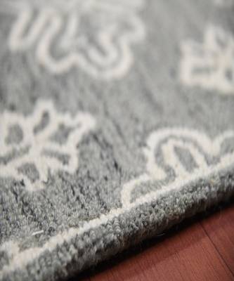Gray Steel Wool Boston 4x6 Feet  Hand-Tufted by Saraswati Global 5