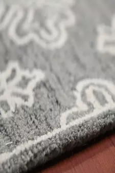 Gray Steel Wool Boston 4x6 Feet  Hand-Tufted by Saraswati Global