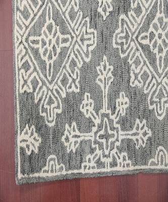 Gray Steel Wool Boston 4x6 Feet  Hand-Tufted by Saraswati Global 7