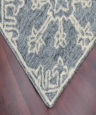 Gray Steel Wool Boston 5X7.6 Feet  Hand-Tufted by Saraswati Global 2