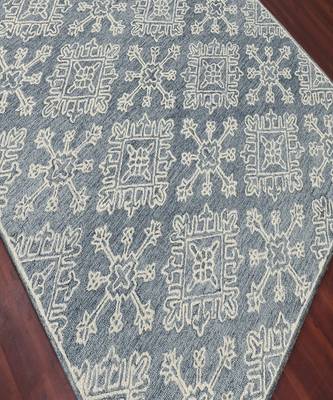 Gray Steel Wool Boston 5X7.6 Feet  Hand-Tufted by Saraswati Global 5