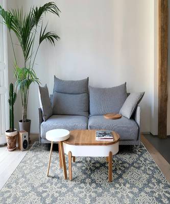 Gray Steel Wool Boston 7.6x9.6 Feet  Hand-Tufted by Saraswati Global 1