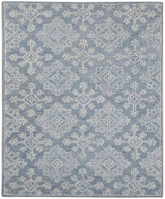 Sky Blue Wool Boston 5X7.6 Feet  Hand-Tufted by Saraswati Global 6