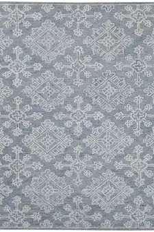 Sky Blue Wool Boston 5X7.6 Feet  Hand-Tufted by Saraswati Global