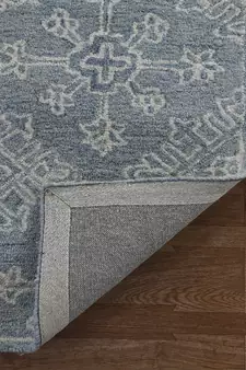 Sky Blue Wool Boston 7.6x9.6 Feet  Hand-Tufted by Saraswati Global