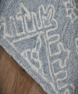 Sky Blue Wool Boston 7.6x9.6 Feet  Hand-Tufted by Saraswati Global 3