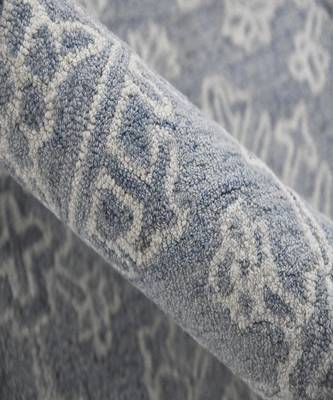 Sky Blue Wool Boston 7.6x9.6 Feet  Hand-Tufted by Saraswati Global 4
