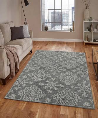 Graphite Wool Boston 4x6 Feet  Hand-Tufted by Saraswati Global 1