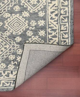 Slate Gray Wool Boston 4x6 Feet  Hand-Tufted by Saraswati Global 3