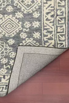 Slate Gray Wool Boston 4x6 Feet  Hand-Tufted by Saraswati Global