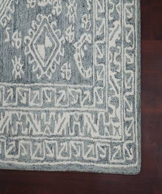 Slate Gray Wool Boston 5X7.6 Feet  Hand-Tufted by Saraswati Global 2