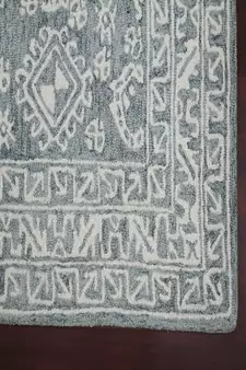 Slate Gray Wool Boston 5X7.6 Feet  Hand-Tufted by Saraswati Global