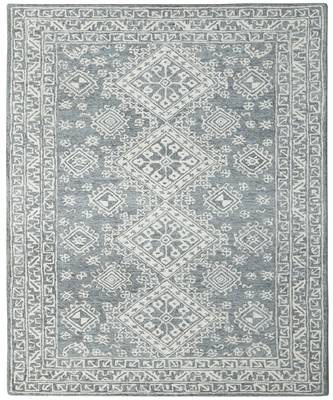 Slate Gray Wool Boston 5X7.6 Feet  Hand-Tufted by Saraswati Global 3