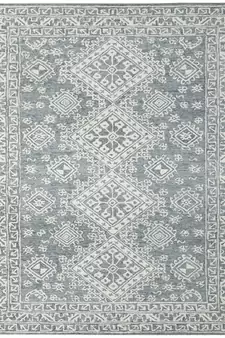 Slate Gray Wool Boston 7.6x9.6 Feet  Hand-Tufted by Saraswati Global