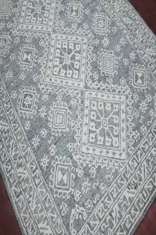 Slate Gray Wool Boston 7.6x9.6 Feet  Hand-Tufted by Saraswati Global