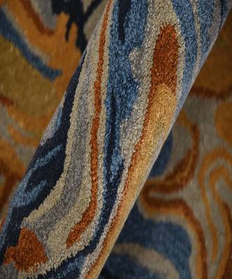 Orange Wool & Viscose Dream Scape 4x6 Feet  Hand-Tufted by Saraswati Global 2