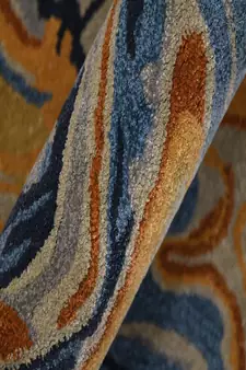 Orange Wool & Viscose Dream Scape 4x6 Feet  Hand-Tufted by Saraswati Global