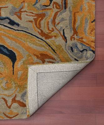 Orange Wool & Viscose Dream Scape 4x6 Feet  Hand-Tufted by Saraswati Global 3