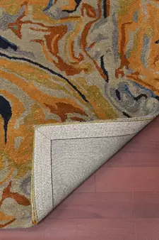 Orange Wool & Viscose Dream Scape 4x6 Feet  Hand-Tufted by Saraswati Global