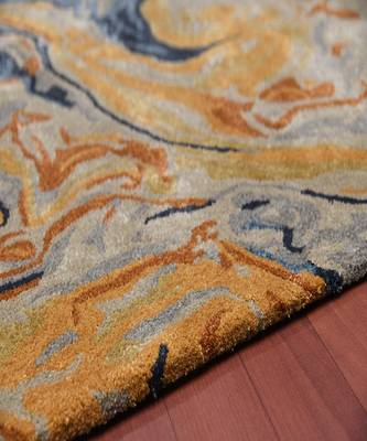 Orange Wool & Viscose Dream Scape 4x6 Feet  Hand-Tufted by Saraswati Global 4