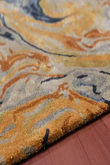 Orange Wool & Viscose Dream Scape 4x6 Feet  Hand-Tufted by Saraswati Global