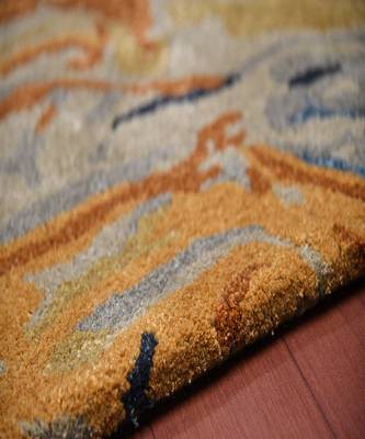 Orange Wool & Viscose Dream Scape 4x6 Feet  Hand-Tufted by Saraswati Global 5