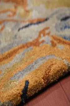 Orange Wool & Viscose Dream Scape 4x6 Feet  Hand-Tufted by Saraswati Global