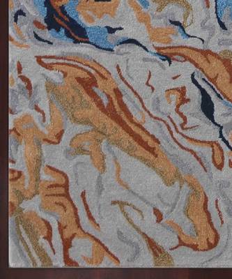 Orange Wool & Viscose Dream Scape 5x8 Feet  Hand-Tufted by Saraswati Global 3