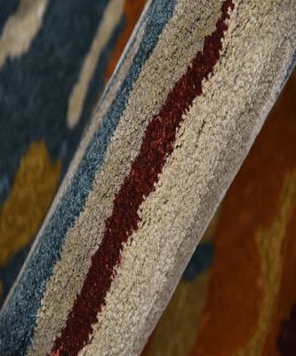 Orange Wool & Viscose Dream Scape 4x6 Feet  Hand-Tufted by Saraswati Global 2