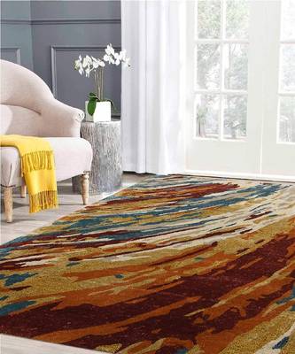 Orange Wool & Viscose Dream Scape 4x6 Feet  Hand-Tufted by Saraswati Global 1