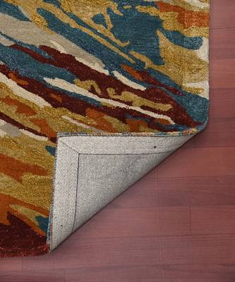 Orange Wool & Viscose Dream Scape 4x6 Feet  Hand-Tufted by Saraswati Global 3