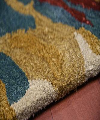Orange Wool & Viscose Dream Scape 4x6 Feet  Hand-Tufted by Saraswati Global 4