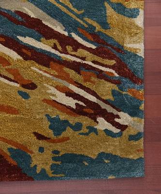 Orange Wool & Viscose Dream Scape 4x6 Feet  Hand-Tufted by Saraswati Global 7