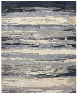 Sky Blue Wool & Viscose Dream Scape 4x6 Feet  Hand-Tufted by Saraswati Global 6
