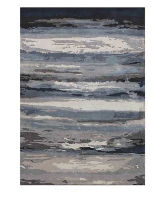 Sky Blue Wool & Viscose Dream Scape 5x8 Feet  Hand-Tufted by Saraswati Global 2