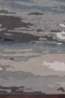 Sky Blue Wool & Viscose Dream Scape 5x8 Feet  Hand-Tufted by Saraswati Global