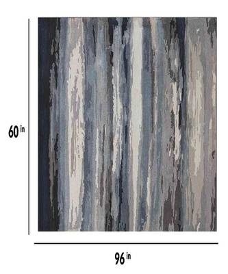 Sky Blue Wool & Viscose Dream Scape 5x8 Feet  Hand-Tufted by Saraswati Global 4