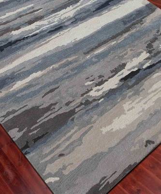 Sky Blue Wool & Viscose Dream Scape 5x8 Feet  Hand-Tufted by Saraswati Global 5