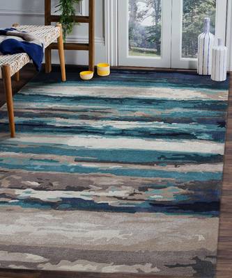 Emerald Wool & Viscose Dream Scape 5x8 Feet  Hand-Tufted by Saraswati Global 1