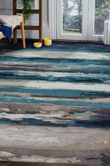 Emerald Wool & Viscose Dream Scape 5x8 Feet  Hand-Tufted by Saraswati Global