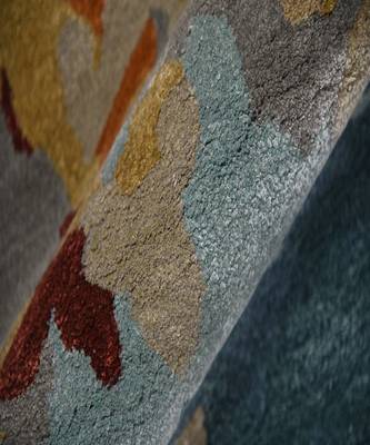Orange Wool & Viscose Dream Scape 4x6 Feet  Hand-Tufted by Saraswati Global 2