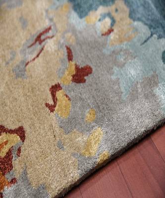 Orange Wool & Viscose Dream Scape 4x6 Feet  Hand-Tufted by Saraswati Global 4