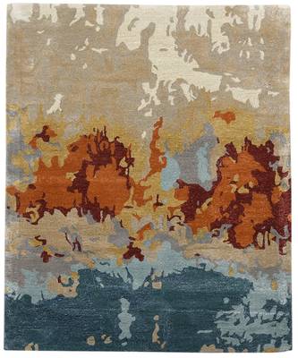 Orange Wool & Viscose Dream Scape 4x6 Feet  Hand-Tufted by Saraswati Global 6