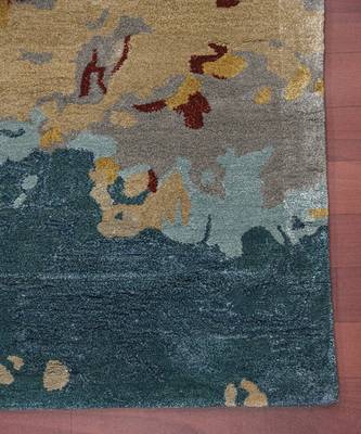 Orange Wool & Viscose Dream Scape 4x6 Feet  Hand-Tufted by Saraswati Global 7