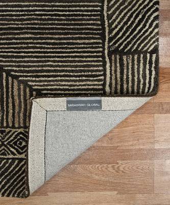 Natural Brown Wool Boston 5x8 Feet  Hand-Tufted by Saraswati Global 1