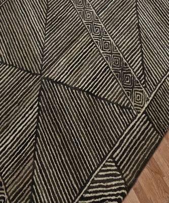 Natural Brown Wool Boston 5x8 Feet  Hand-Tufted by Saraswati Global 7