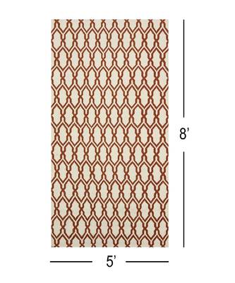 Orange Blended  Wool Zara 5x8 Feet  Hand-Woven by Saraswati Global 2
