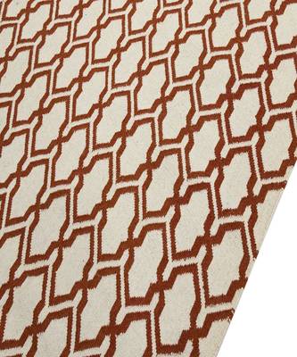 Orange Blended  Wool Zara 5x8 Feet  Hand-Woven by Saraswati Global 3